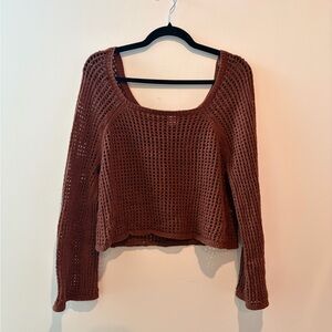 Old Navy Women's Scoop Neck Brown Sweater